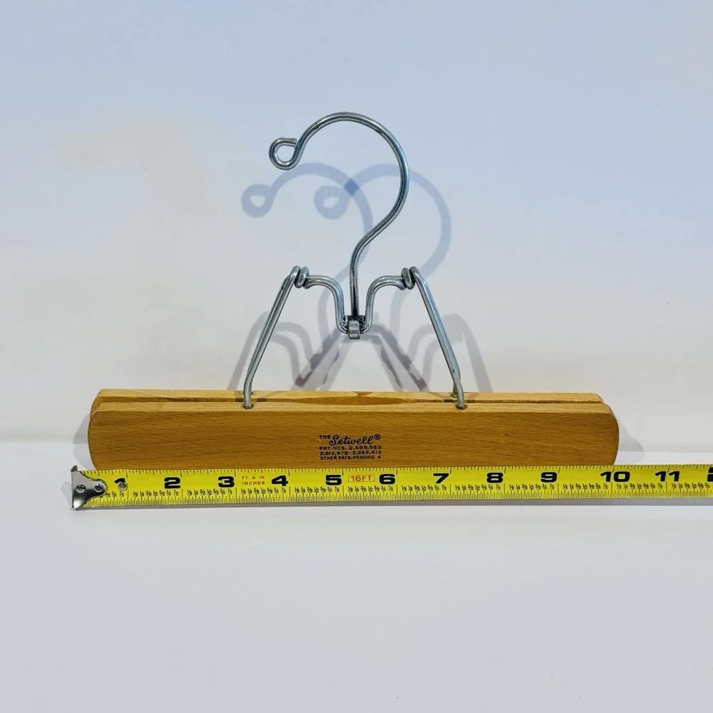 (4) Vintage Clothes Hangers, 1 Samsonite, 2 Satin Covered, 1 Wooden Clamp Hanger